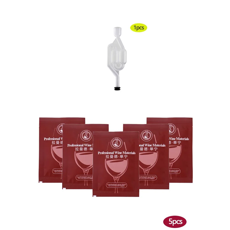 

1pcs Air lock with 5pcs Tannin for Wine Brewing Alcohol Making at Home Fermentation Airlock Seals