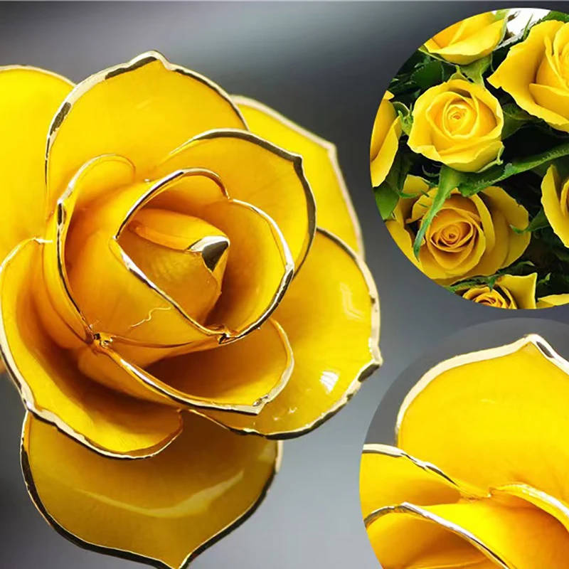 Final Clear Out! Plated Golden Rose Flower for Women, 24K Gold Artificial  Flowers Party Favors - Best Gift for  Valentine's/Mother's/Anniversary/Birthday Day (with Packing Box) 