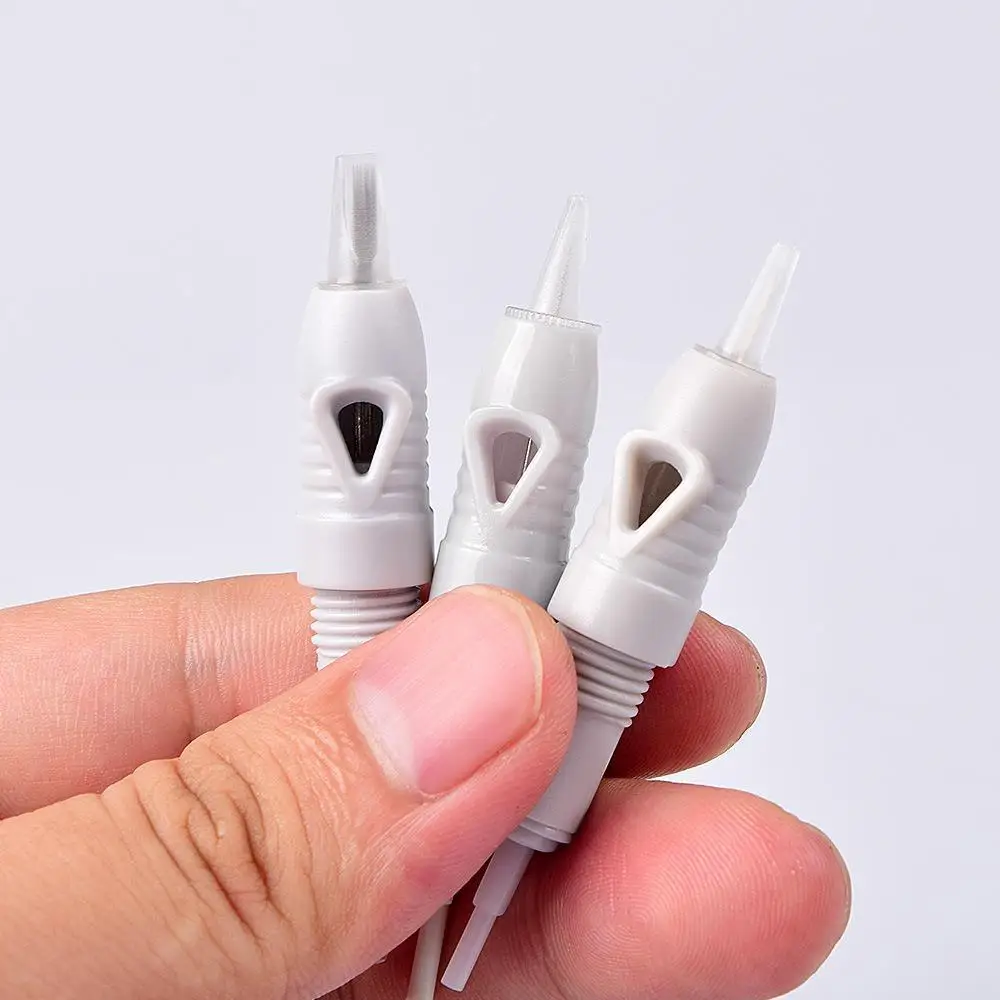 50/100pcs Tattoos Cartridge Needle Disposable 8mm Screw Gray For Premium Charmant Permanent Tattoo Machine Pen 1R 3R 5R 7R 5F 7F