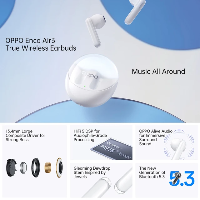 OPPO - Enco Air3 Pro Auriculares True Wireless Stereo (TWS) Dentro de oído  Llamadas/Música Bluetooth Verde