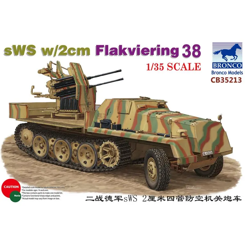 

BRONCO CB35213 1/35 German sWS w/2cm Flakviering 38 - Scale Assemble Model Kit