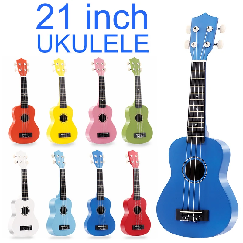 

21 Inch Soprano Carbon Fiber Ukulele Colorful Acoustic 4 Strings Hawaii Guitar Instrument for Children and Music Beginner