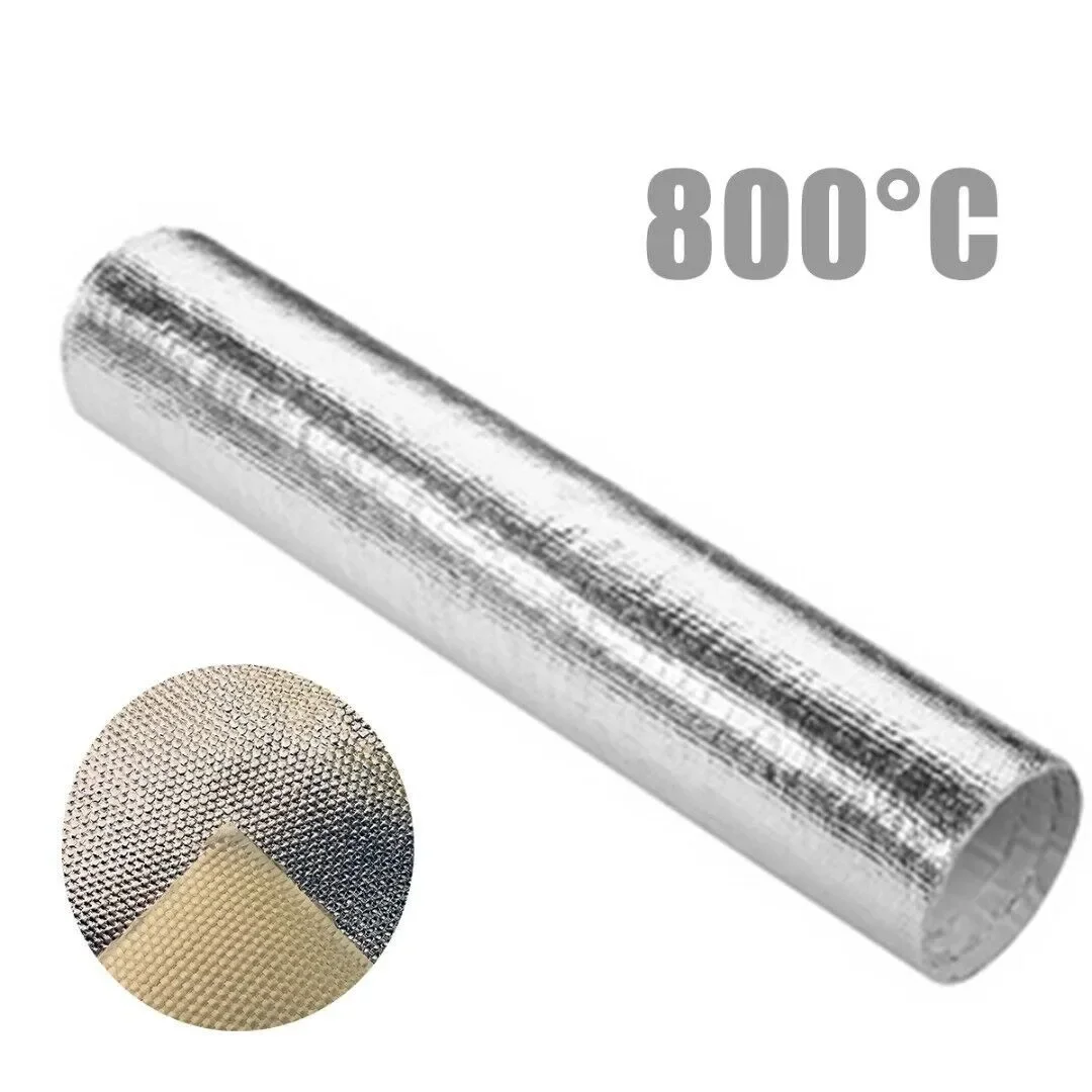 Aluminum Fiber Car Fender Heat Sound Insulation Mat 800 Celsius Shielding Exhaust Bonnet Engine Film Wrap 25x50cm sound insulation mat heat insulation mat