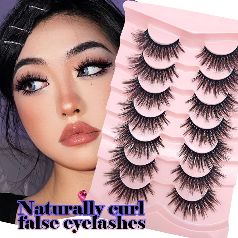 

Russian Full Strip Lashes 7-pairs Fluffy Natural Thick Lashes 3D False Eyelashes Russian Volume Fake Eyelashes Makeup