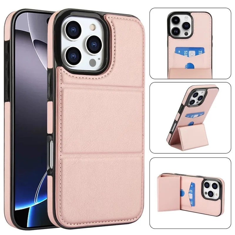 Sleek Foldable Card Holder and Stand for Mobile Phone Protection