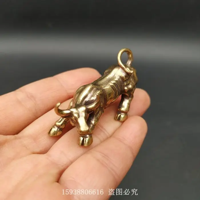 Antique Bronze Ware Antique Collection Antique Pure Brass Zodiac Ox Retro Ox Spirit Soaring Sky Ox Year Festival Mini Ornaments