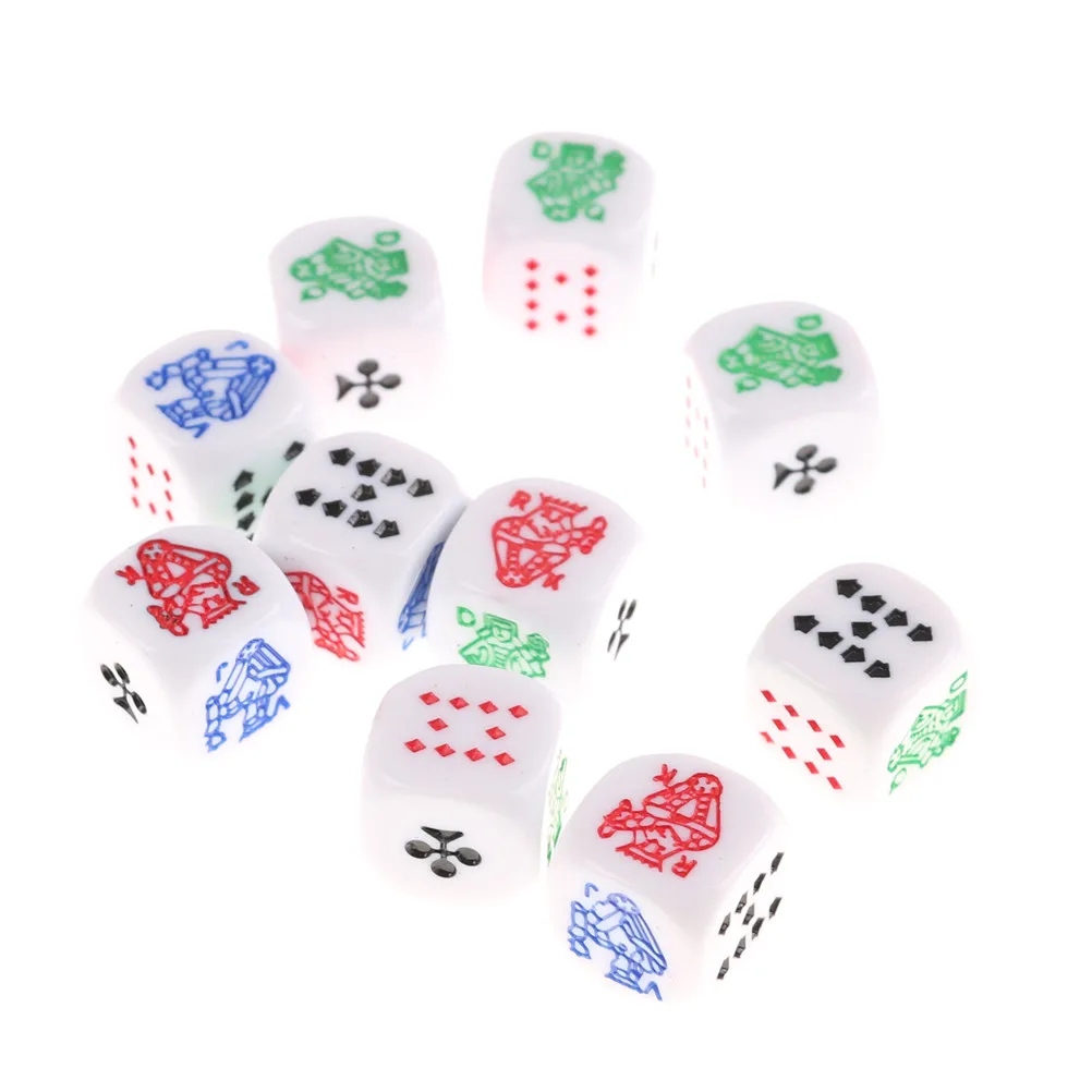 

10 Pieces 12mm Six Sided Poker Dice for Casino Poker Card Game Favours