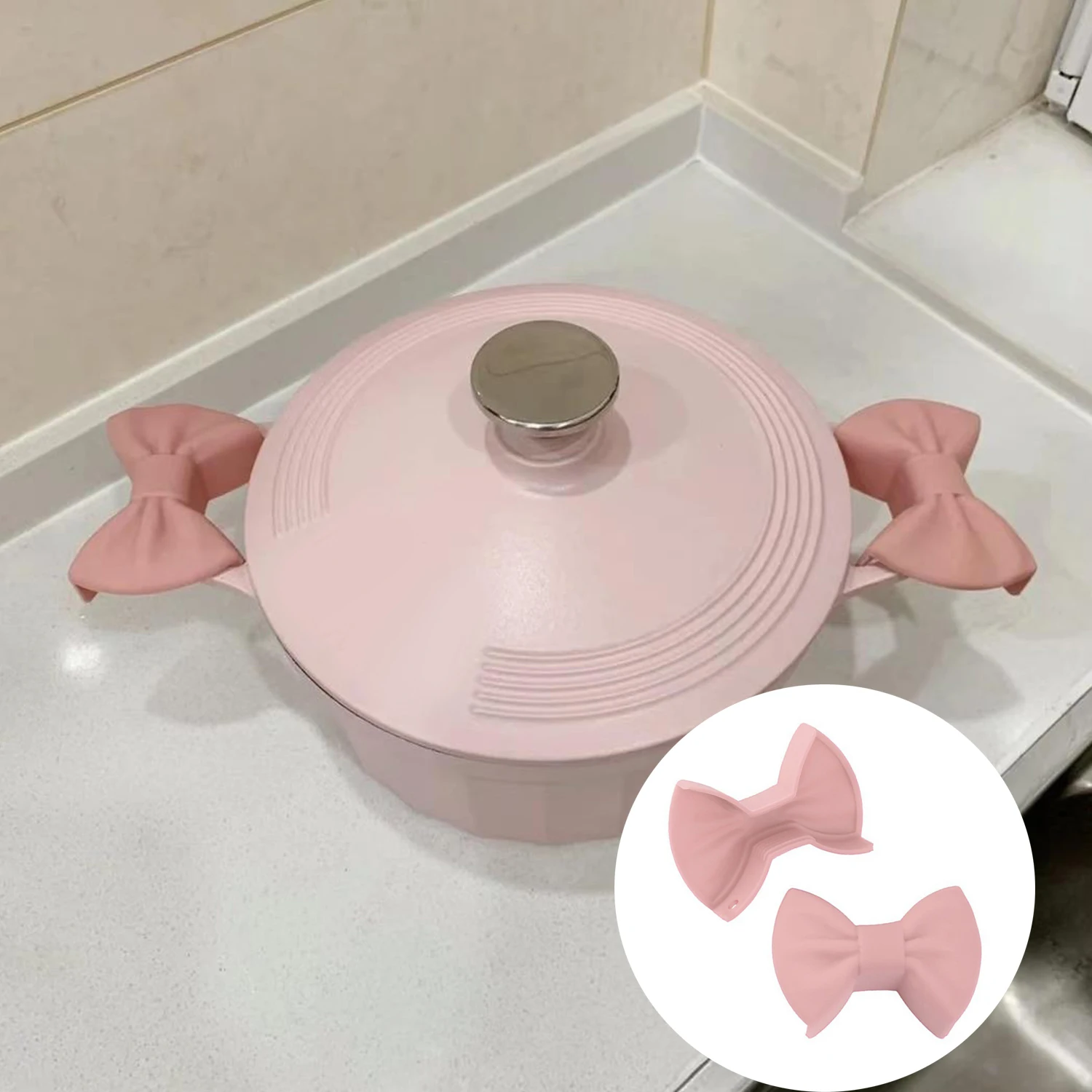Silicone pot clip anti-slip grip bowl clip heat insulation pot pan handle holder cooking supplies home kitchen accessories silicone pan handle cover