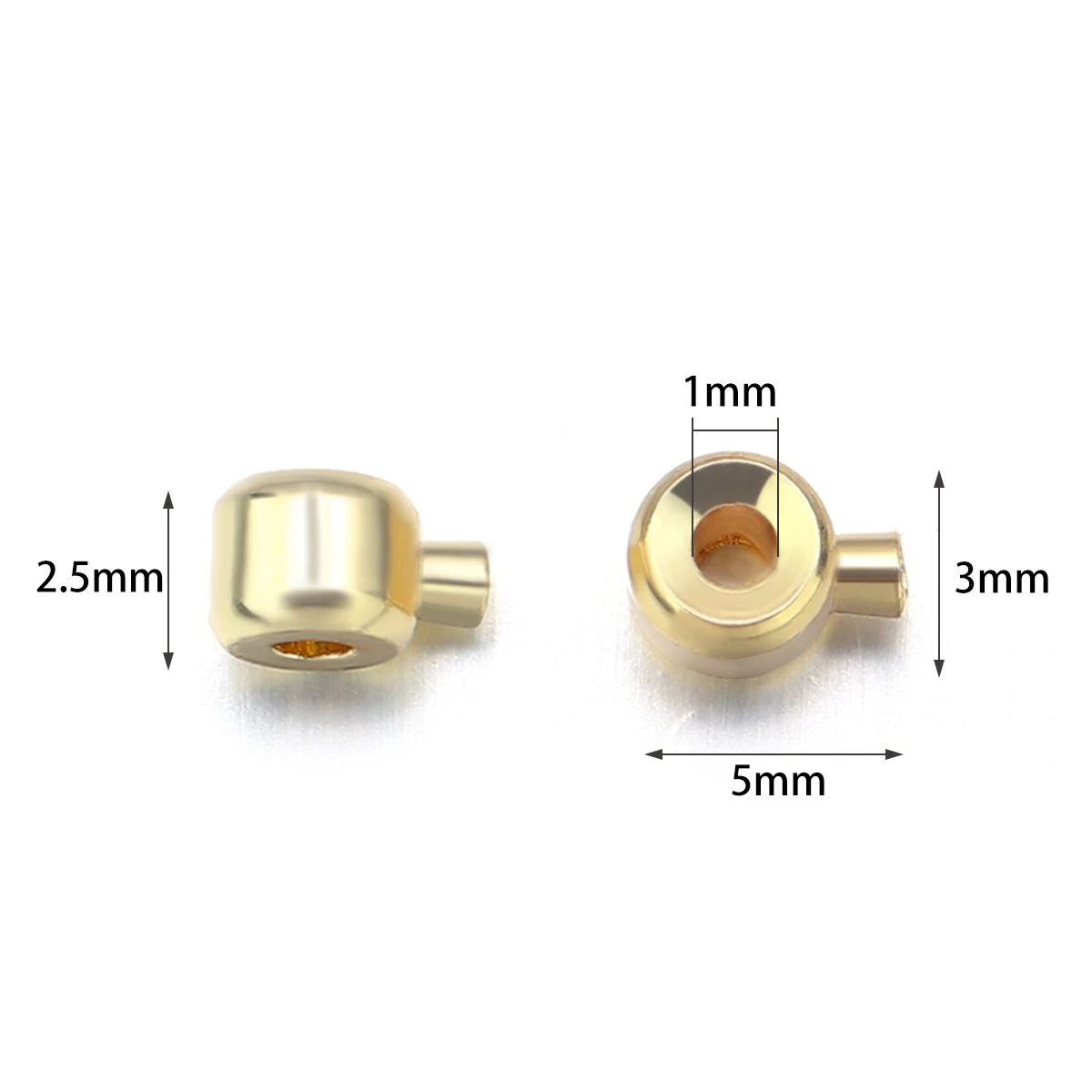 10 teile/los Metall Crimp End Perlen Stopper Perlen Positionierung Verschluss Perlen Für Schmuck Machen DIY Halskette Armband Zubehör – Detail 2