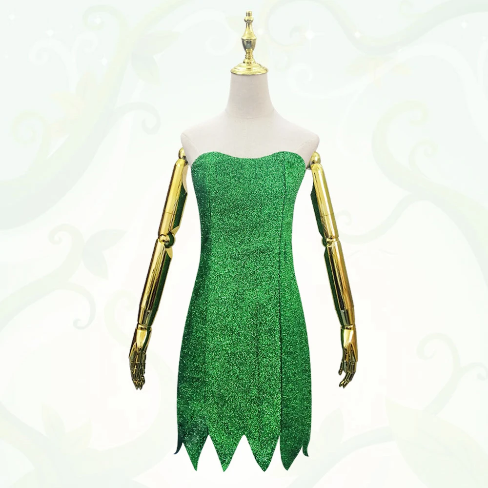 

Tinker Bell Cosplay Dress Halloween Fairy Tale Princess Sexy Cosplay Mini Dress Tinkerbell Costume