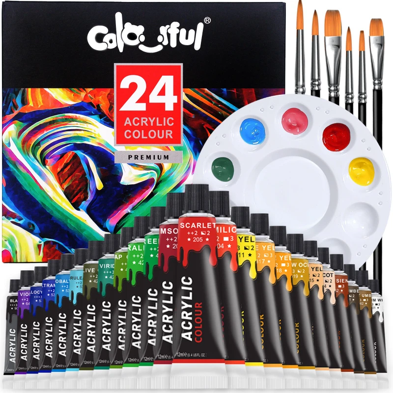 Waterproof Glass Textile Pigments Set for Hand Painting