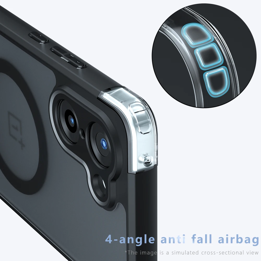 OnePlus Nord CE5 Ace 5 레이싱 마그네틱 소프트 TPU 프레임 반투명 무광 하드 플라스틱 충격 방지 폰 백 커버 펀다스