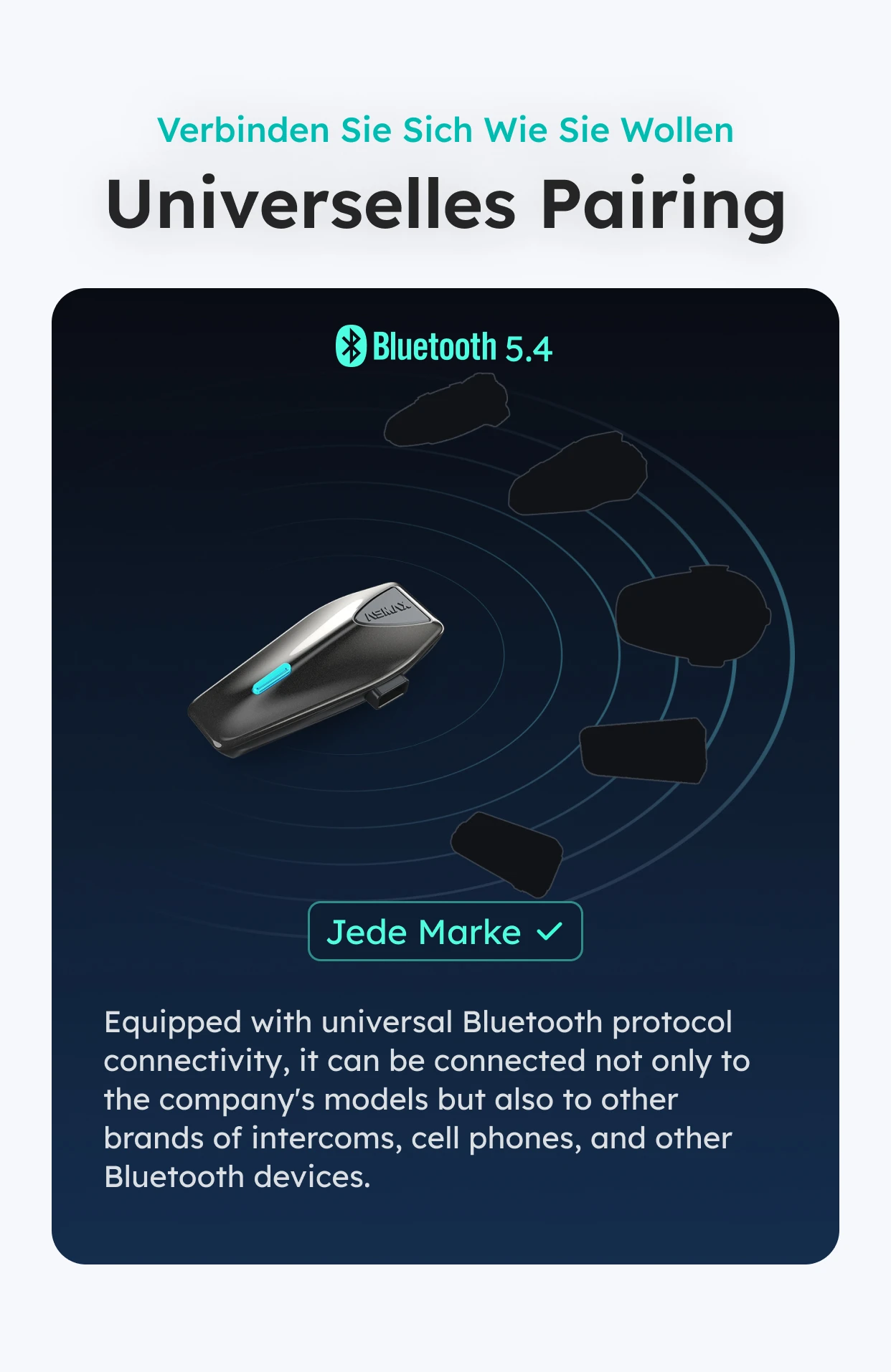 Casque Moto 2x 500M Motorcycle Bluetooth Headset Helmet Intercom