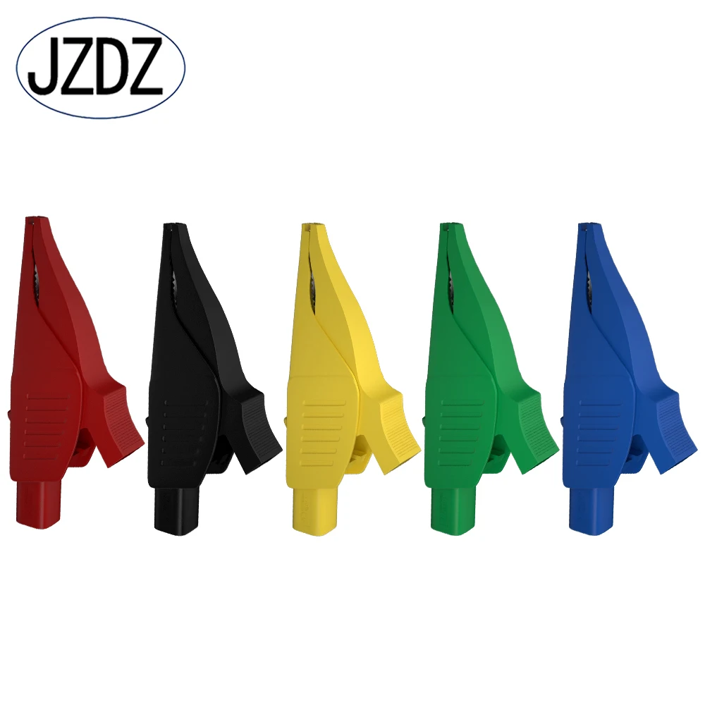 Alligator Clips JZDZ Heavy Duty Alligator Clips Full Insulated Safe Crocodile Clips with 4mm Banana Jack Socket for electrical Test J.60042