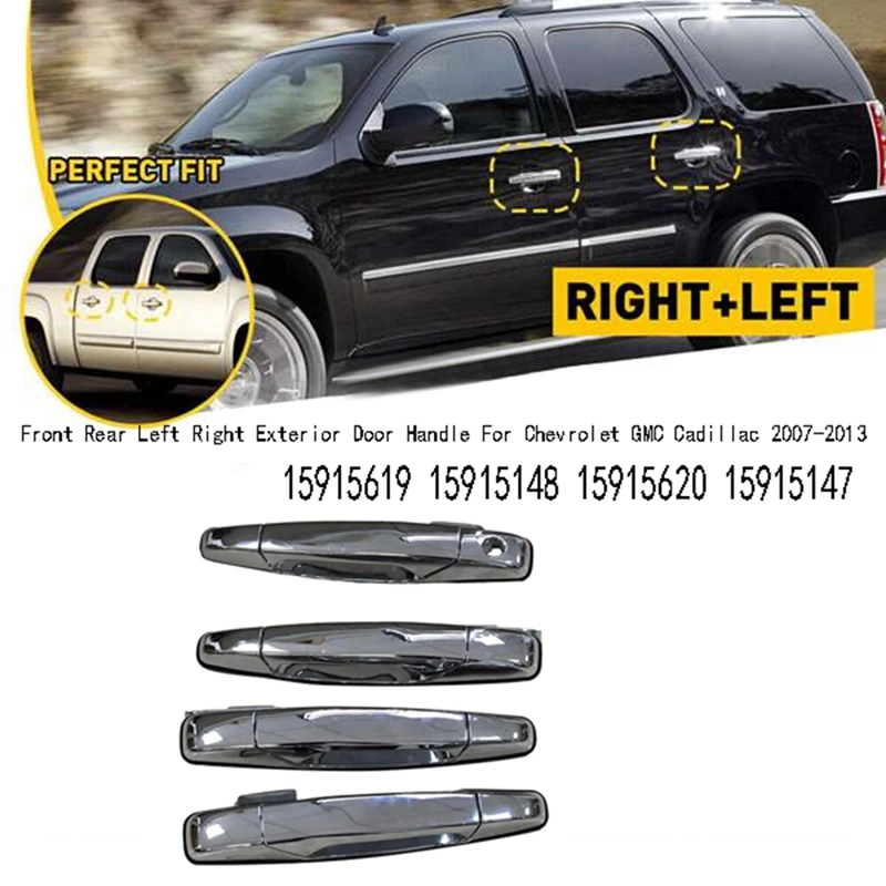 

Передняя, задняя, левая, правая, наружная дверная ручка для Chevrolet GMC Cadillac 2007-2013, 15915619, 15915148, 15915620, 15915147, 1 комплект
