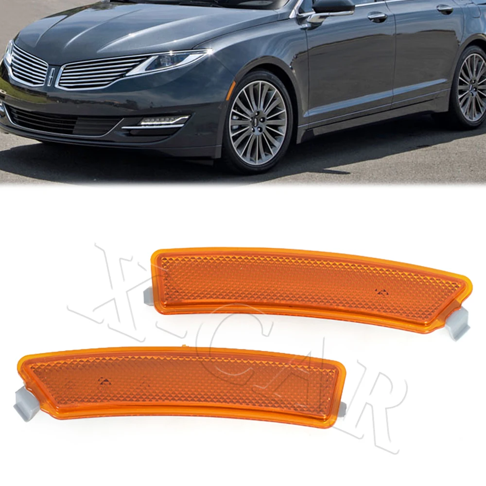 

1 Pair Front Bumper Reflector Side Marker Lights Turn Signal Lamps For Lincoln MKZ 2013 2014 2015 2016 FO1085100 FO1084100