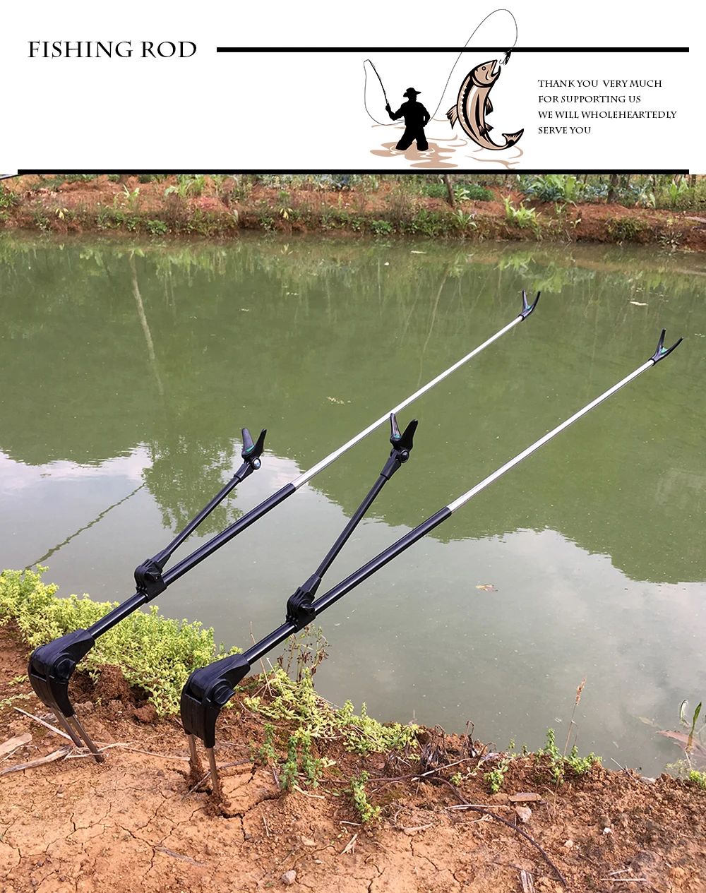 2.4m 2.1m 1.7m 1.5m Fishing Rod Racks Freshwater Fishing Support