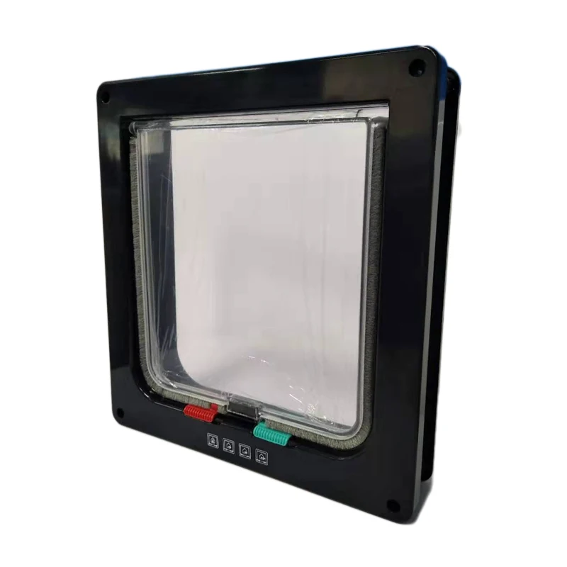 thumbnail image 1 of Puerta inteligente para mascotas, cerradura de seguridad de 4 vías, puerta con solapa de plástico ABS para perros y gatos, interruptor controlable, puertas de dirección, suministros para mascotas pequ, 1 of 5