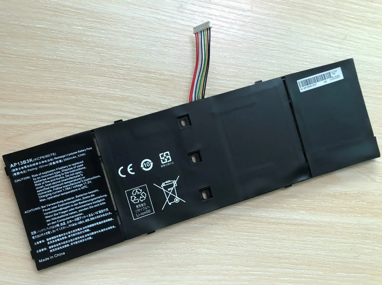 Bateria do Portátil para Acer Aspire v5 r7 V5572g V5-573g V5472g V5-473g V5-552g M5-583p V5-572p R7-571 Ap13b8k Ap13b3k - Imagem 4