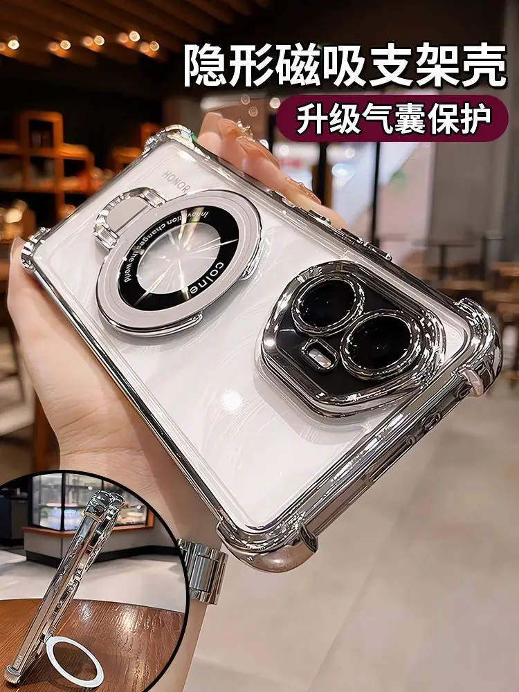 Fashion Transparent Electroplating Bracket TPU Anti-Fall Cover