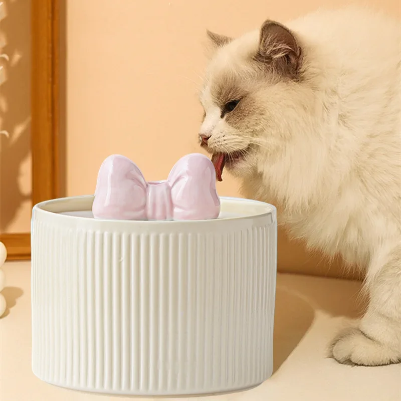 

Ceramic Cat Water Fountain Indoor Decor Drinker For Cats Desktop Waterfall Kat Water Dispenser Pet Drinking Cat water dispenser