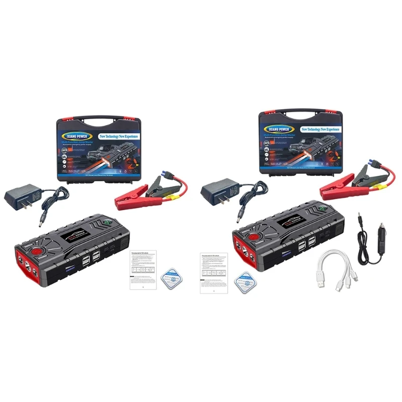 

Car Jump Starter Air Pump Power Lighting Portable Air Compressor Automotive-Battery Starting Tyre Inflator