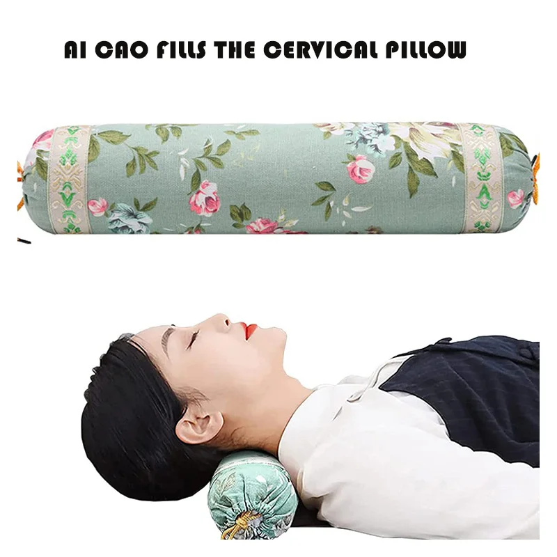 

Aicao wood-filled neck roll pillow pad for neck and shoulder pressure relief ergonomic chiropractic back neck support neck