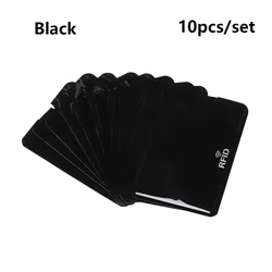 RFID Blocking Credit Card Protection Sleeves - 10 Pack Anti - Theft Metal Covers (Style 2 - black)