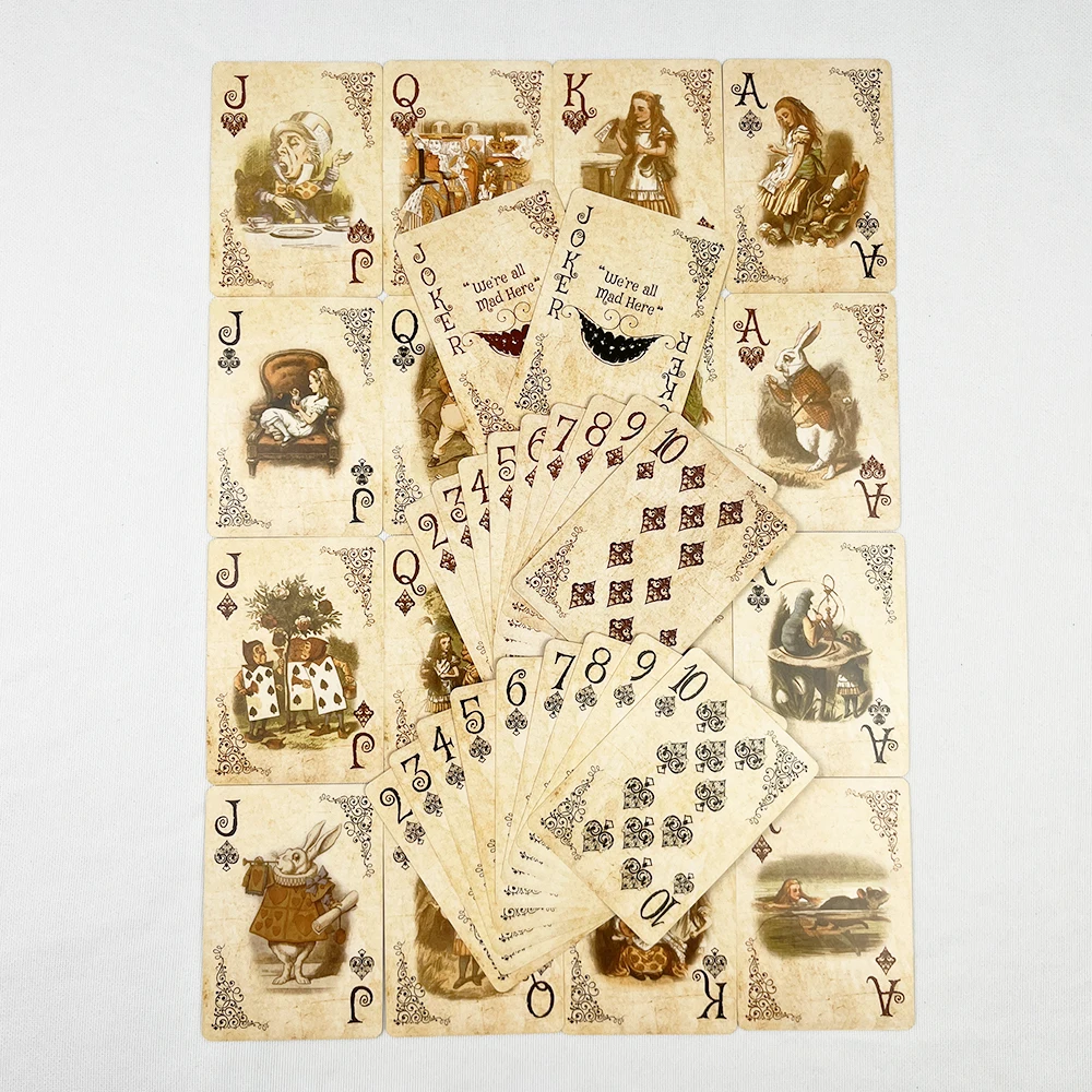 63x88mm Vintage Paper Poker Cards Alice In Wonderland Series Playing Cards Classical Style Playing Card Game Party