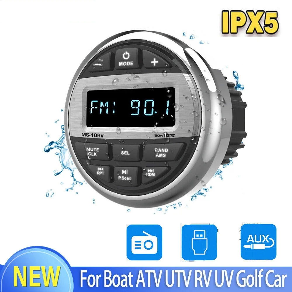 Marine-Stereo-Bluetooth-Waterproof-AM-FM-Radio-System-4-Channel-Marine ...