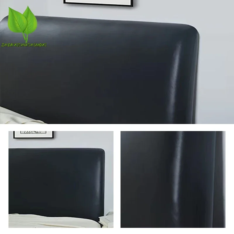 Waterproof Artificial PU Leather Headboard Cover Hotel Home Elastic All-inclusive Bed Head Back Bedside Protection Dust Cover