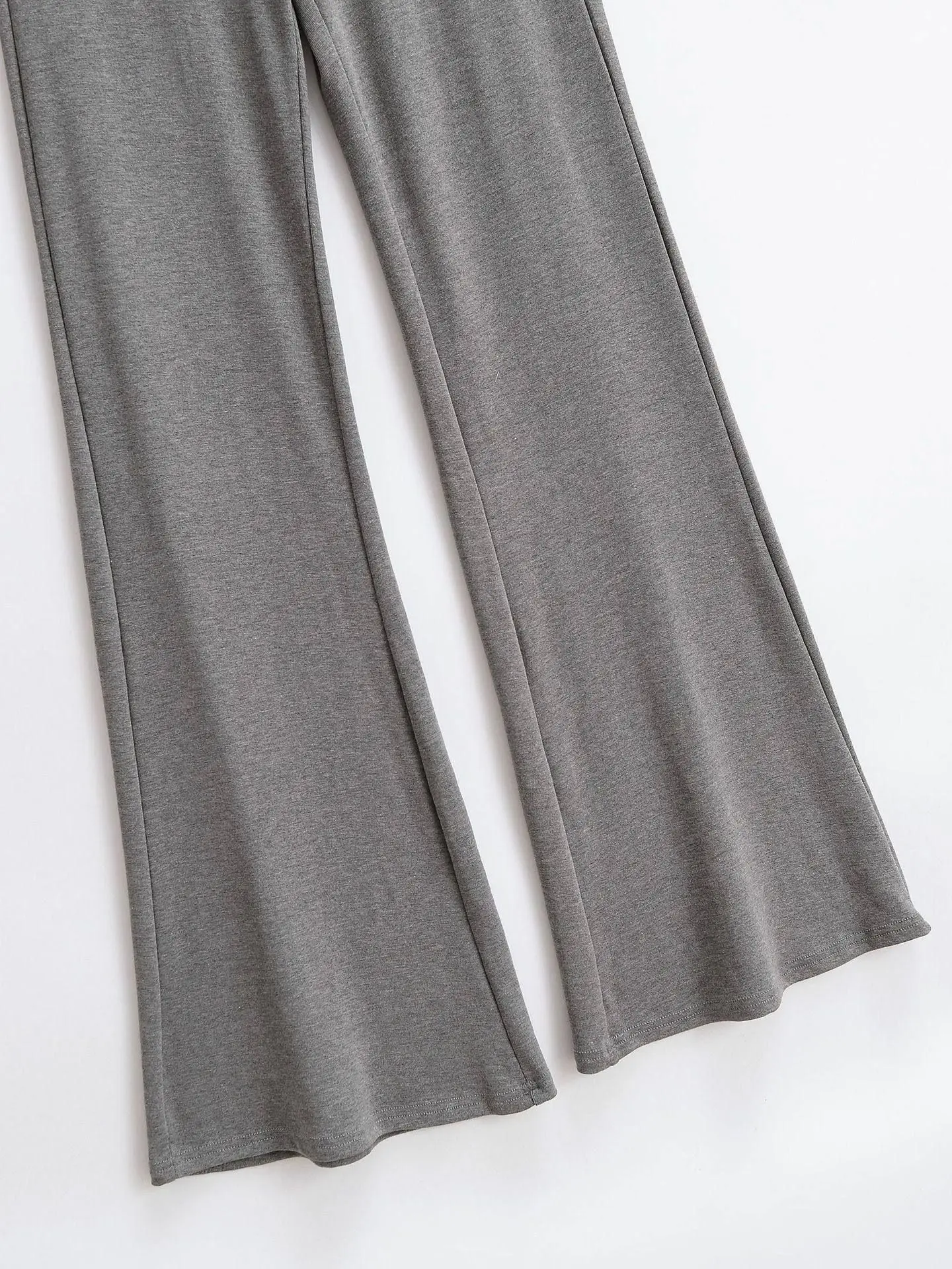 Women Folded Low Waist Cotton Jersey Foldover Pant Soot