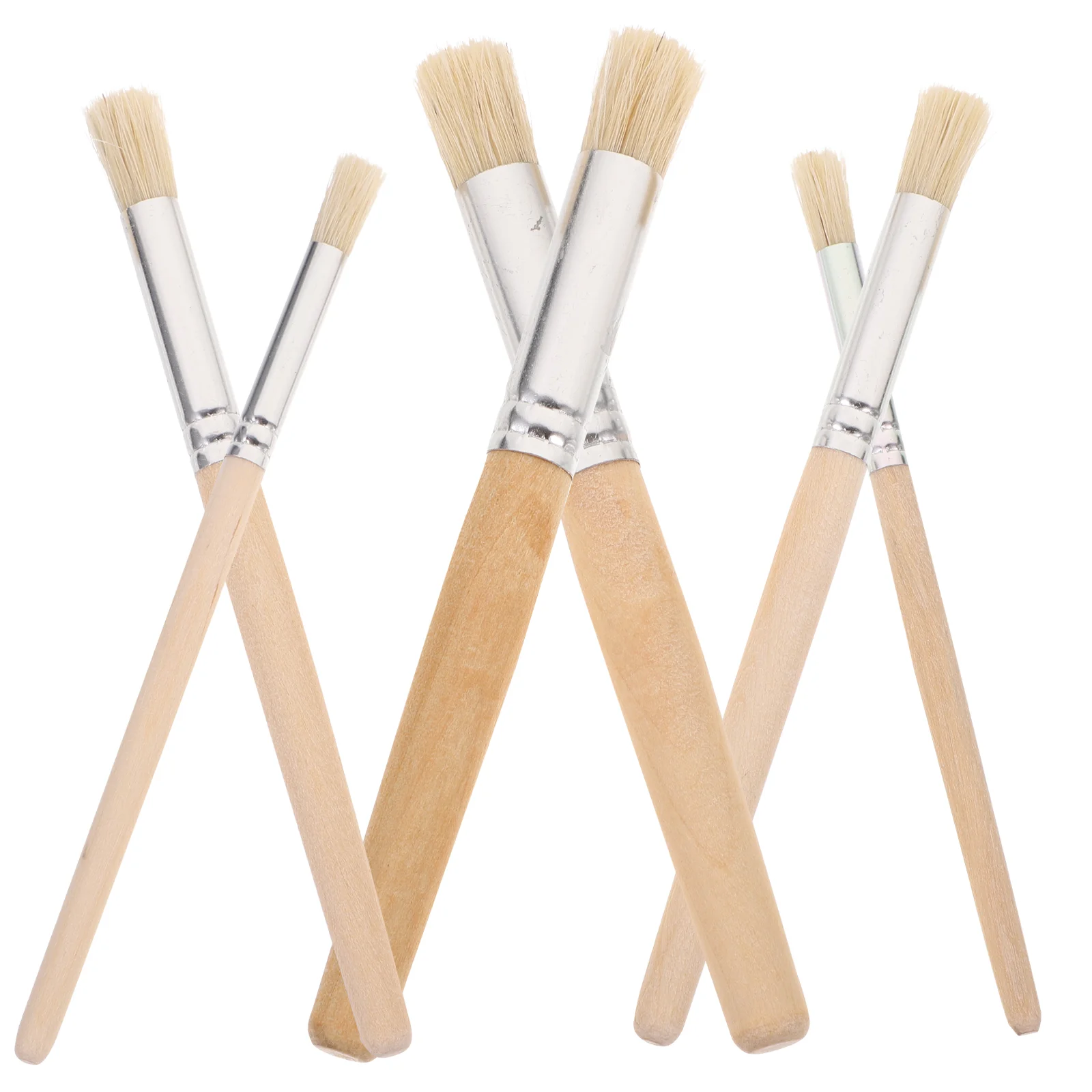

6 Pcs/set Professional Brush Beginner Paint for Stencil Paint Brushes Wax Car Wooden Handle Hair