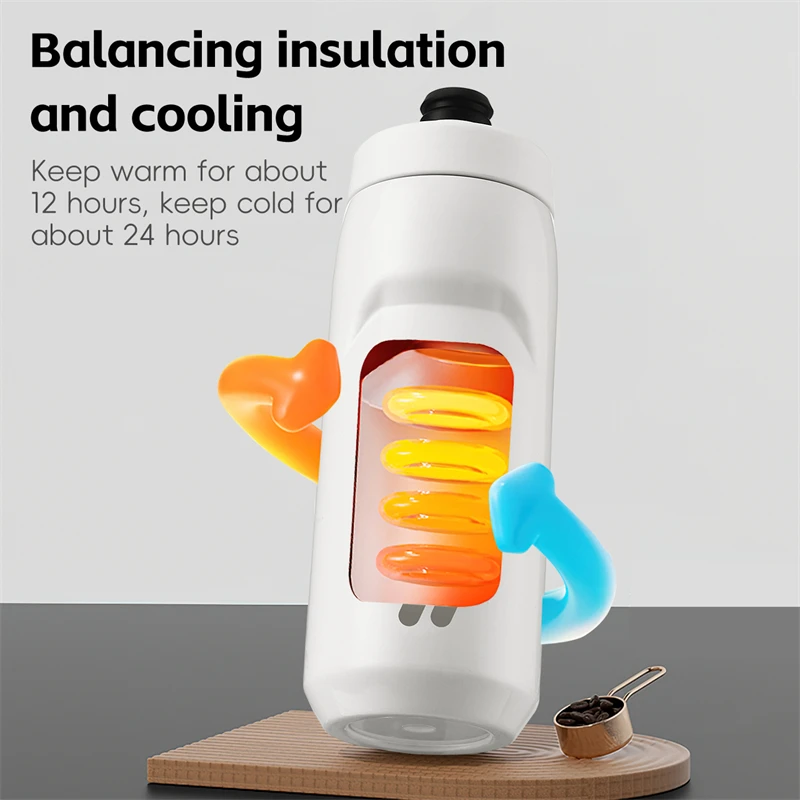 Bicycle Water Bottle Stainless Steel Cycling 550ml 24H Cold/Hot Keeping Fitness Vacuum Cup Gym Insulated Bottle Sport