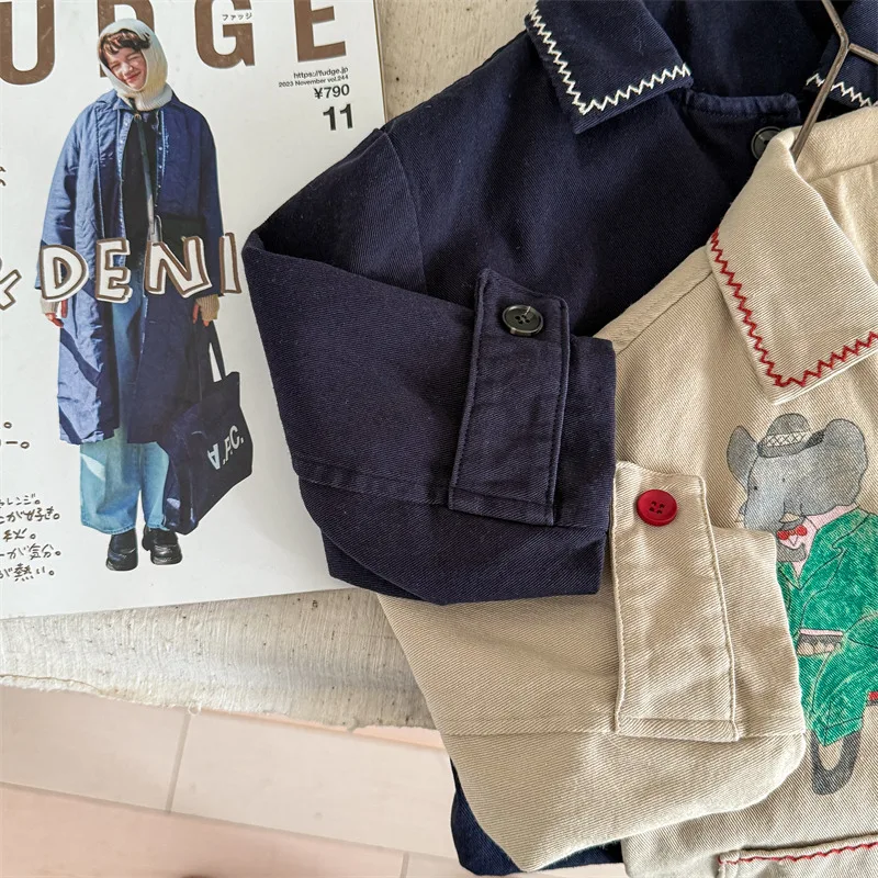 Autumn Kids Cartoon Elephant Jacket