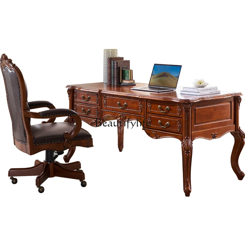 

Solid Wood American Home Desktop Computer Desk Study Desk