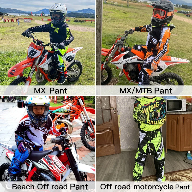 어린이 모토크로스 팬츠 블랙 레드 화이트 엔듀로 크로스 오프로드 4 5 6 7 8 9 10 11 12세 아동용 MX MTB MOTO 여아 남아 유스