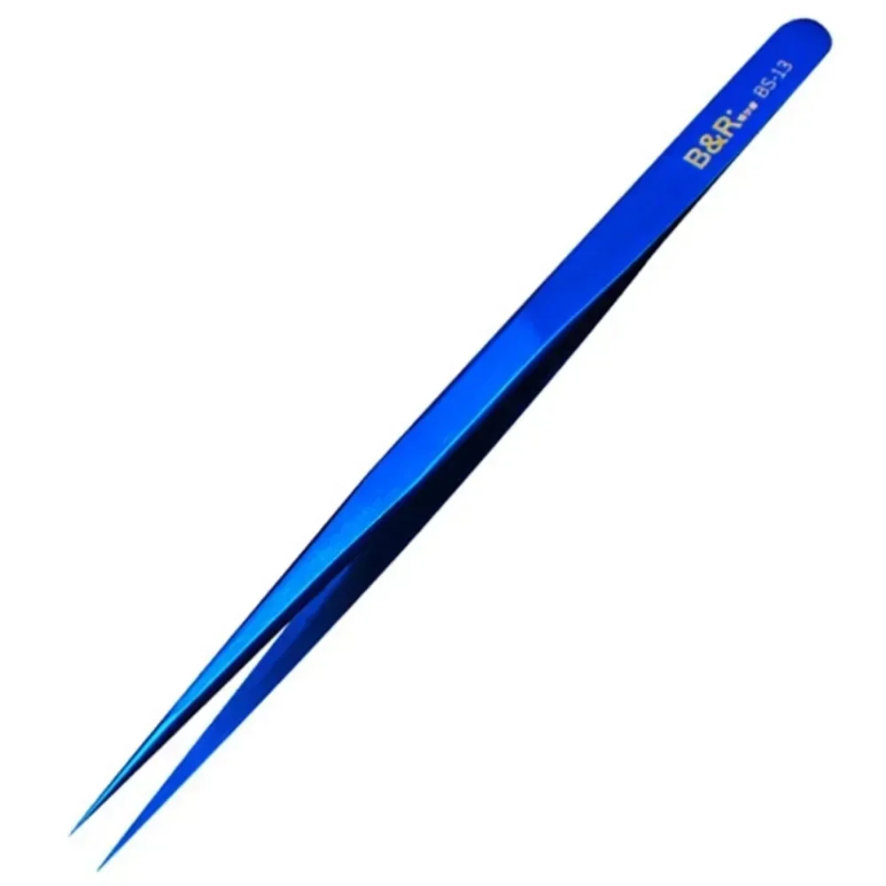 B&R BS-13 Slim Sharp Precision Tweezers Stainless Steel Straight Tip Tweezers For Phone Mainboard Professional Repair Tools