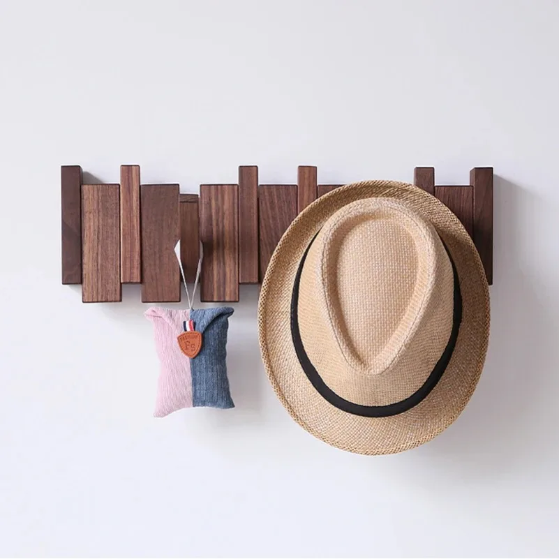 Wood Coat Racks Wall Mounted Keys Hats Organizer Entry Door Porch Hanging Coat Rack Piano Keys Shaped Clothes Hooks Home Decor 6