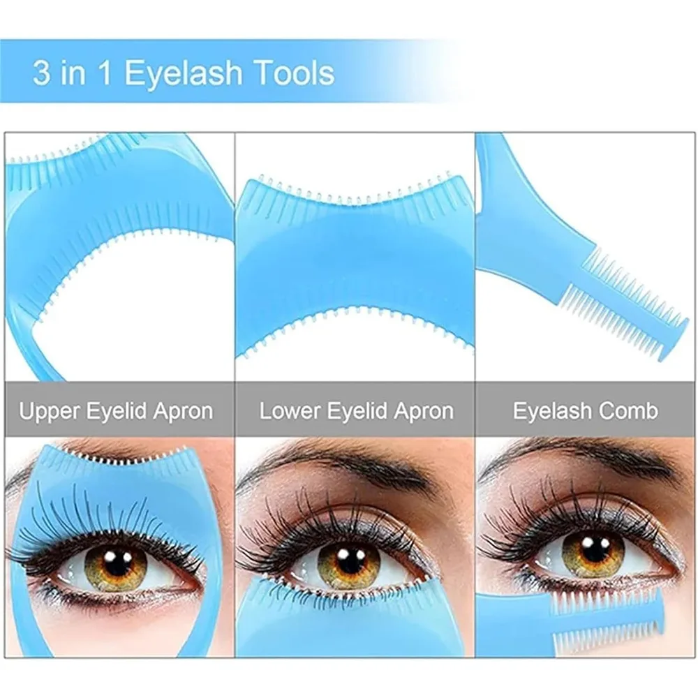 New Eyeliner Assistant 3-In-1 Eyelash Comb Template Crystal Guide Make Up Brush Protect Eyes Cosmetic Mascara Shield Women