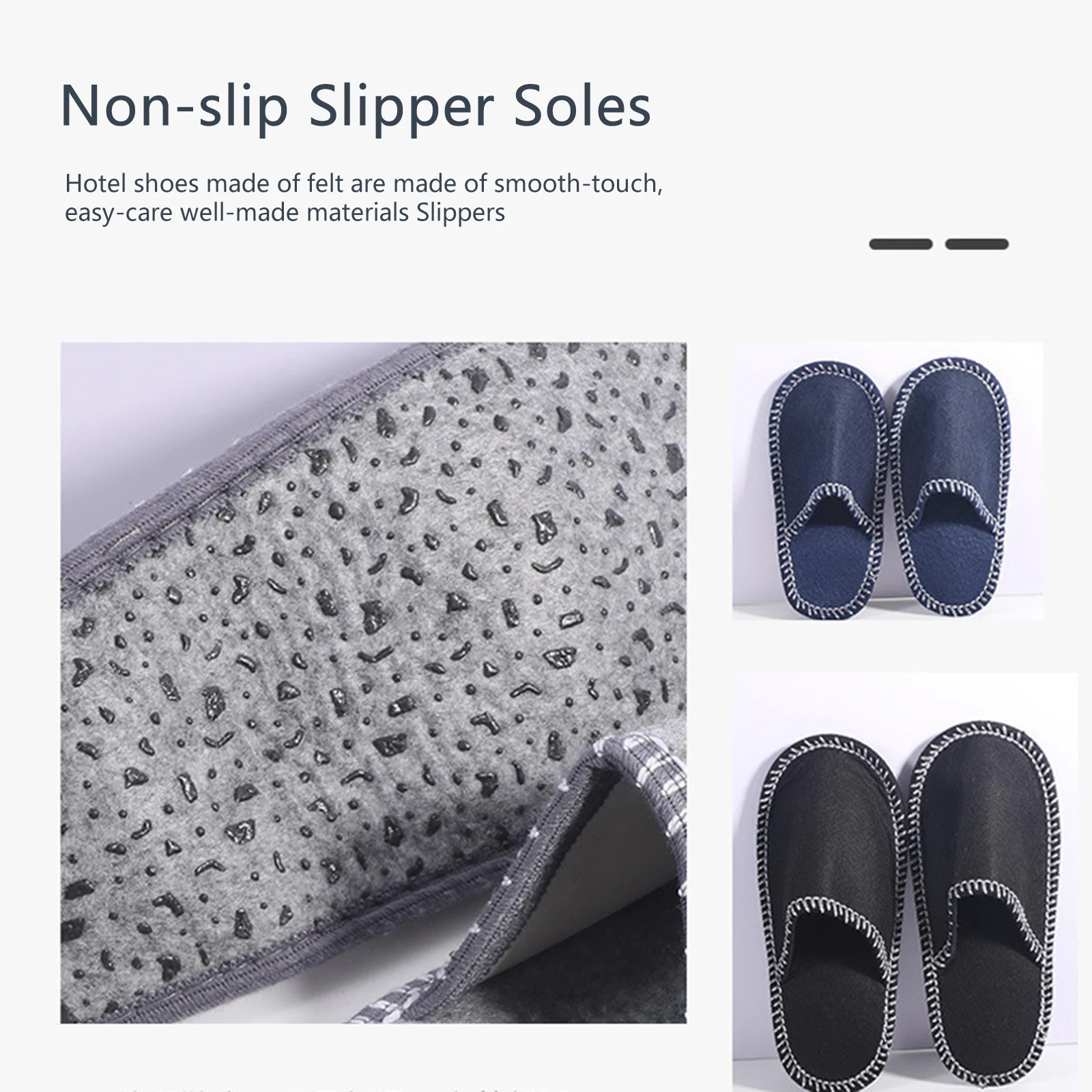 6 Pairs Family House Guest Slippers Set Closed Toe Disposable Slippers Felt Guest for Bedroom Wedding Party Travel