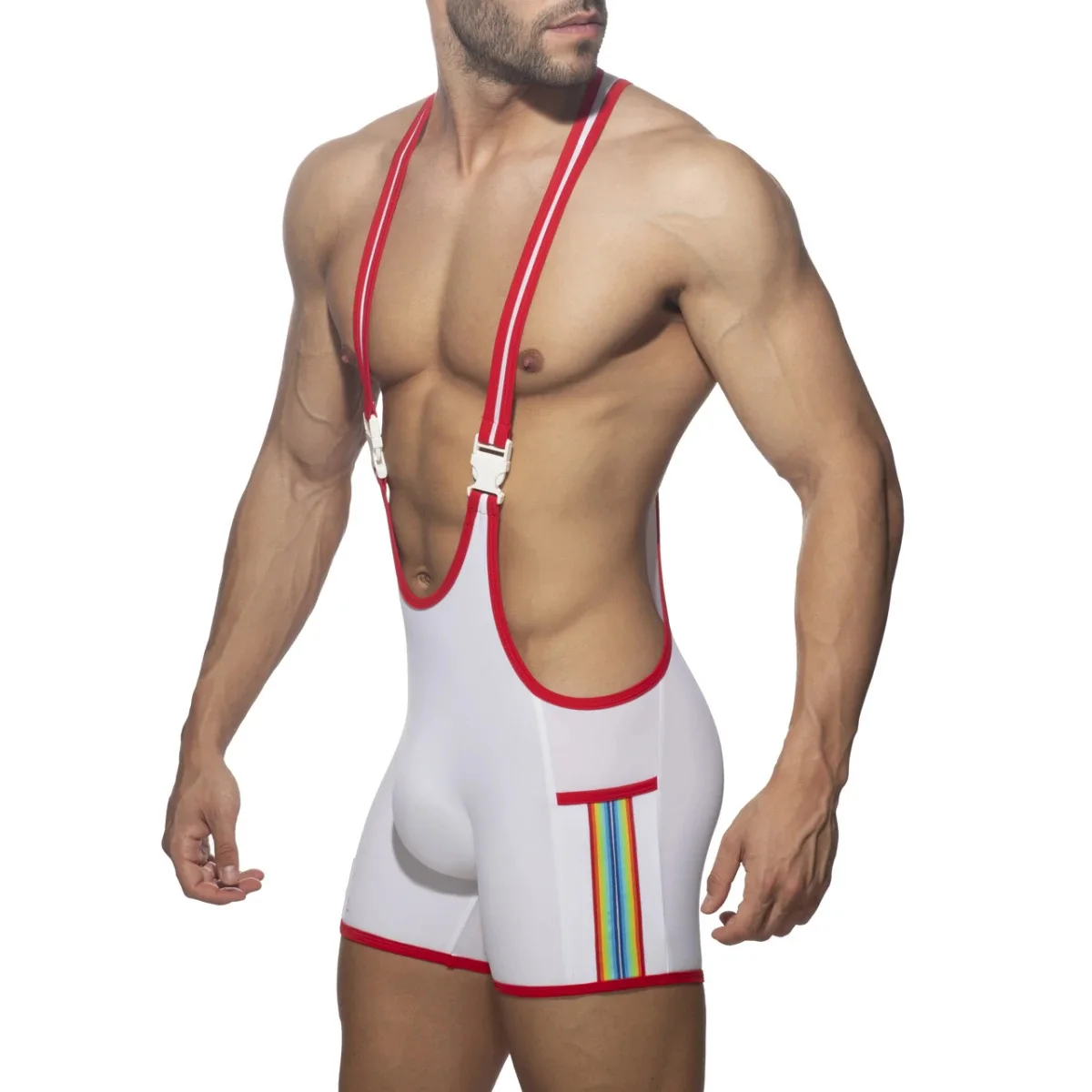 Men's Sexy Front Buckle Jockstrap Bodysuits Sportwear Fitness Wrestling Singlet Male One-piece Jumpsuit Underwear Man Bodywear