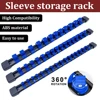 1Pcs 360 Degrees Swivel Socket Organizer 1/4inch 3/8inch 1/2inch Premium Quality Socket Clip Rail Holder Socket Organizer Tools 1