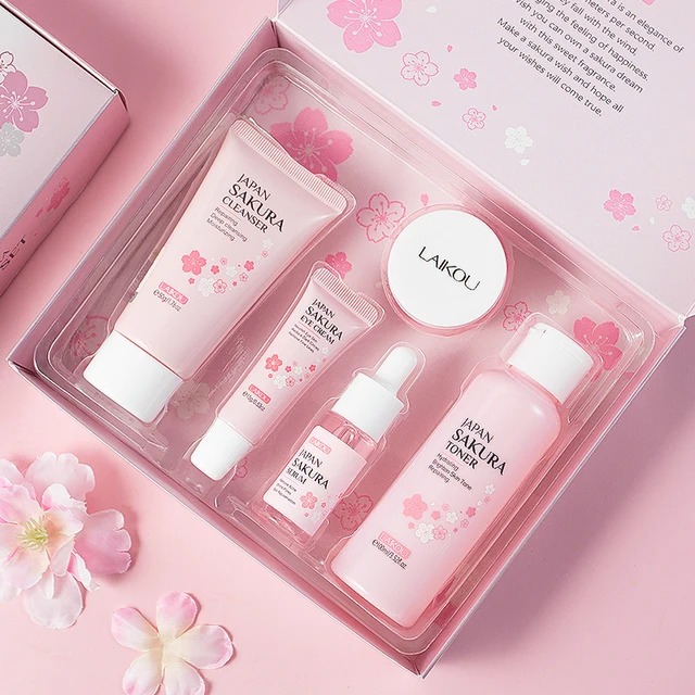 LAIKOU Japan Sakura Skin Care Set: Unlock Naturally Radiant Skin