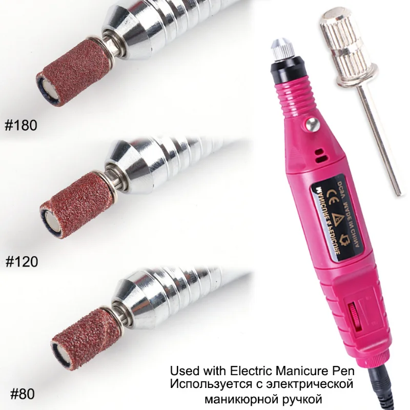 100pcs Nail Sanding Ring Bands Electric Manicure Nail Drill Bits 80/120/180 Grit Gel Nail Polish Removal Pedicure Abrasive Tool