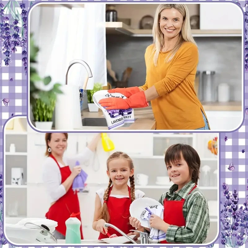 6-pack Valentine's Day lavender napkins 40 * 60cm flat and stain resistant for dining and kitchen use