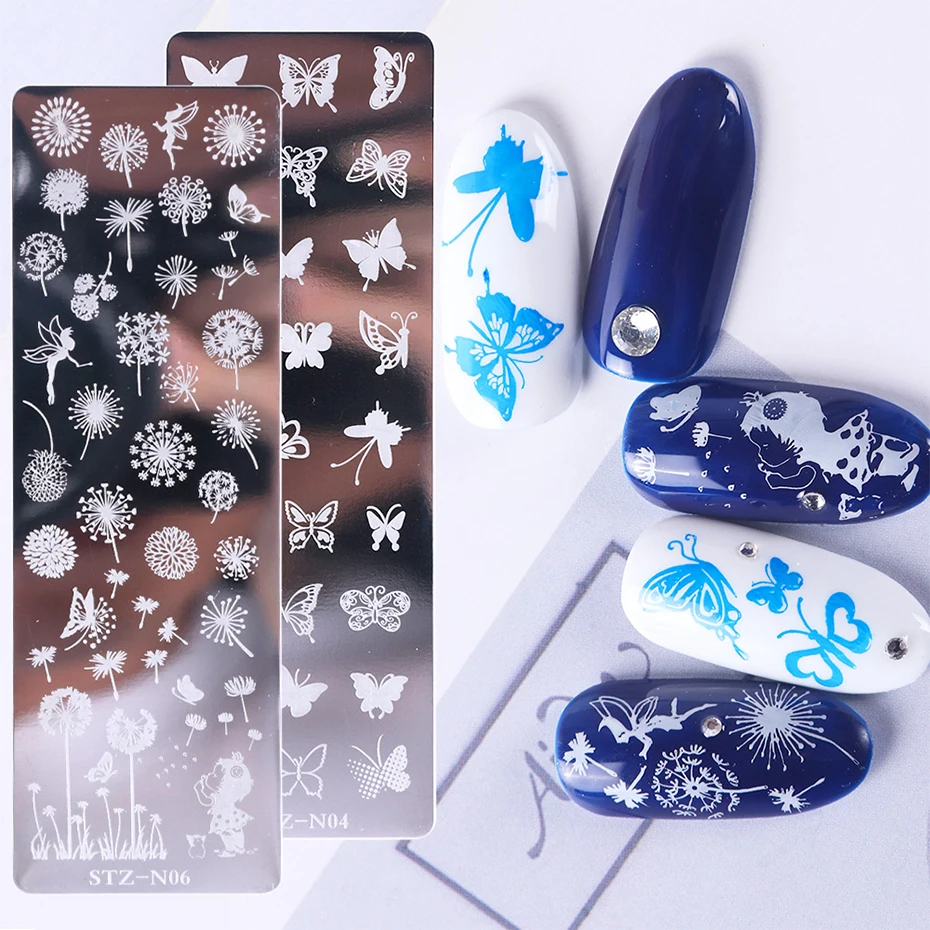 1 Set Nail Art Stamp Plates Nail Polish Print Leaf Flower Dreamcatcher Snowflake Christmas Stamper Scrapper Sponge JISTZN01-12-2 5