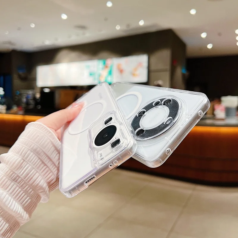 Transparent Acrylic Magnetic Wireless Charging Soft Case Cover
