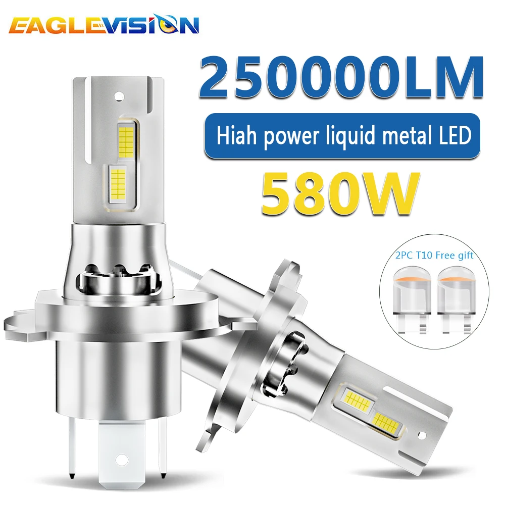 EAGLEVISION 2 шт. Canbus светодиодный Bulb H1 H7 H3 9005 9006 H4 12V 24V 1: 1 Размер Автомобильная фара, противотуманная лампа, Plug and Play 6500K