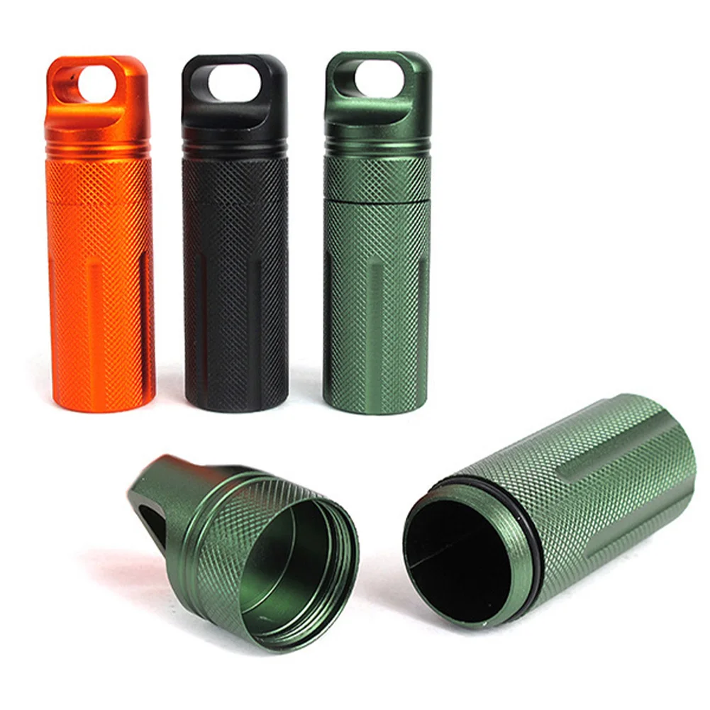 

Outdoor Survival Equipment EDC Sealed Tank Portable Camping Mini Aluminum Alloy Water Bottle Emergency Medicine Storage Tank